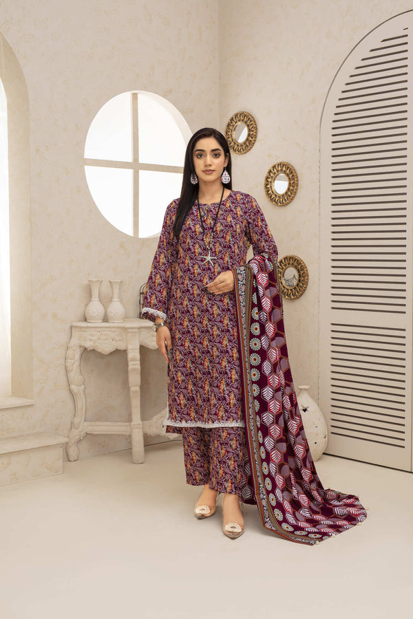 Unstiched Wool Printed 3 Piece - Laloo.store