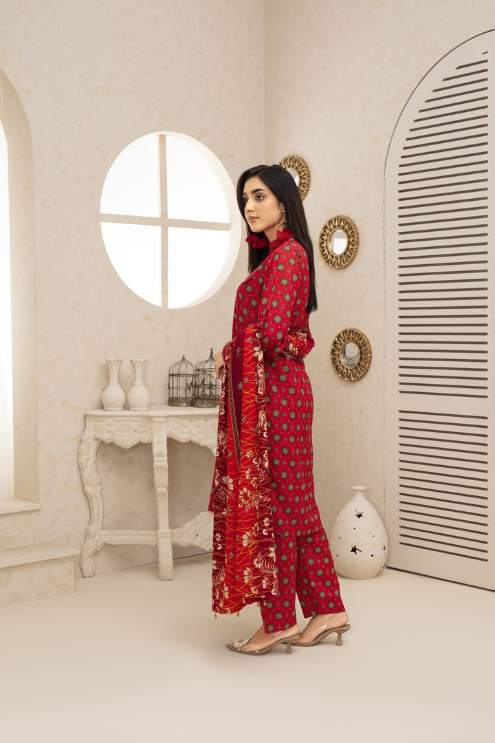 Unstiched Wool Printed 3 Piece - Laloo.store