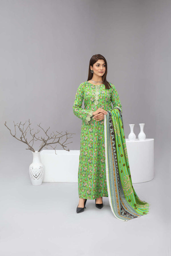 Unstiched Wool Printed 3 Piece - Laloo.store