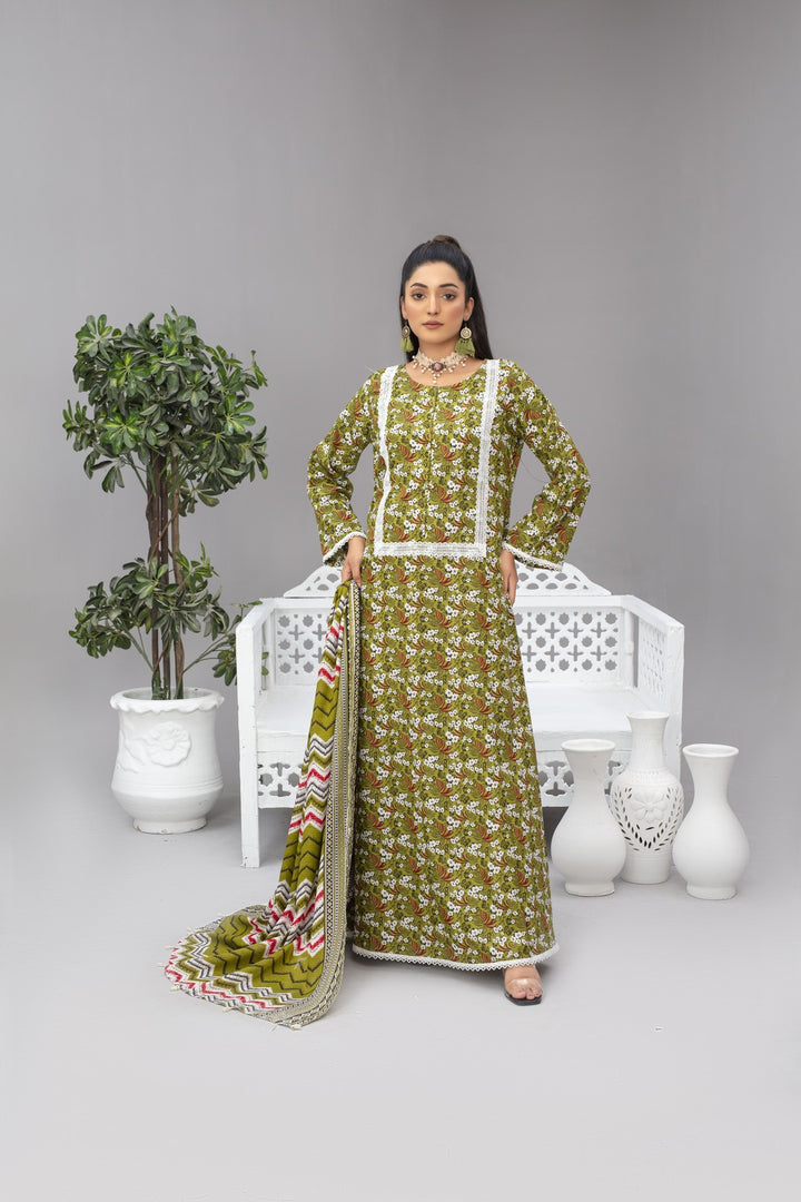 Unstiched Wool Printed 3 Piece - Laloo.store