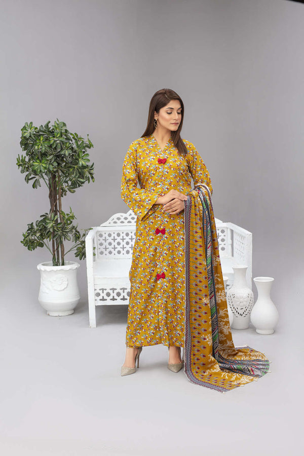 Unstiched Wool Printed 3 Piece - Laloo.store