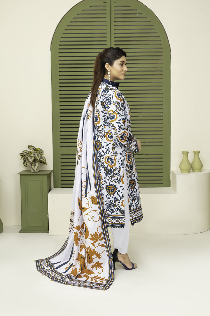 Unstitched Khaddar Printed 3 Piece - Laloo.store