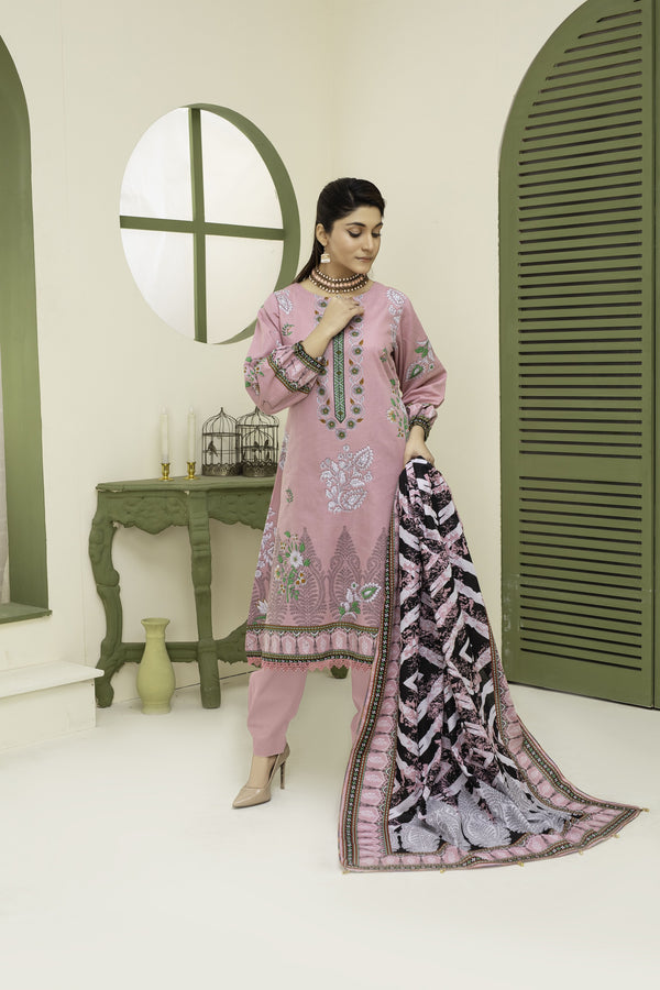 Unstitched Khaddar Printed 3 Piece - Laloo.store