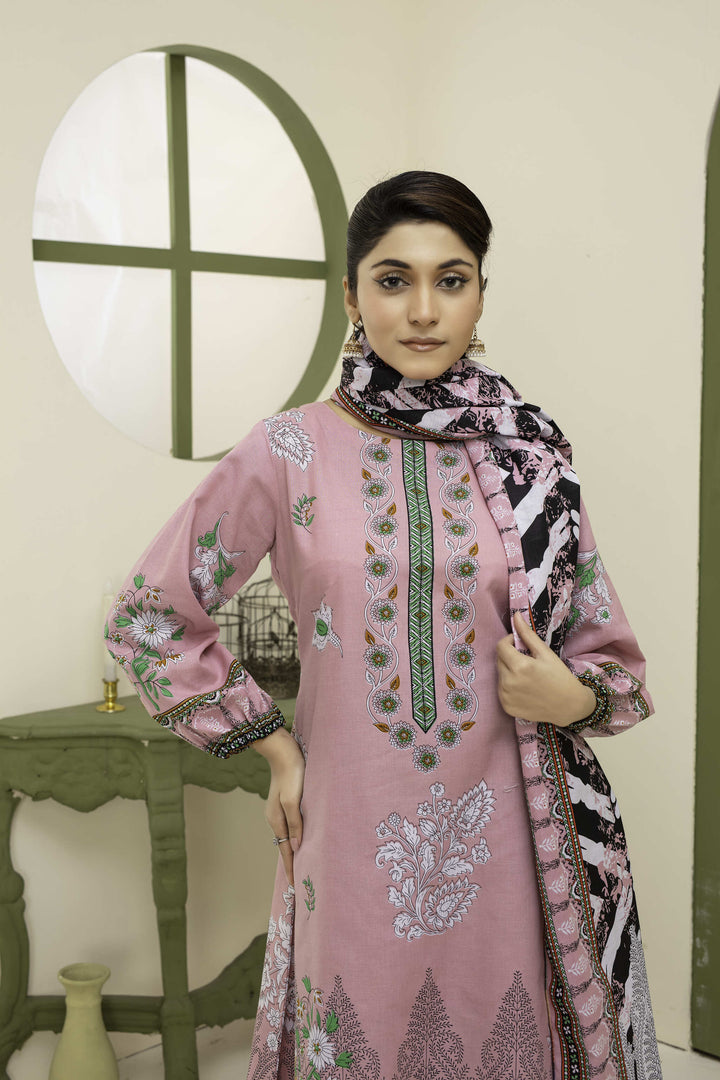 Unstitched Khaddar Printed 3 Piece - Laloo.store