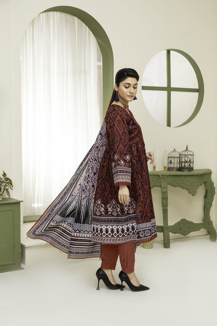 Unstitched Khaddar Printed 3 Piece - Laloo.store