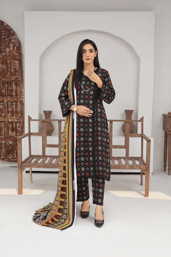 Unstiched Wool Printed 3 Piece - Laloo.store