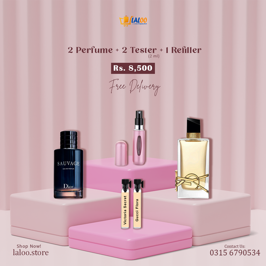 2 Perfume Deal with Free 2 Testers,1 Refiller  – Long-Lasting Fragrances